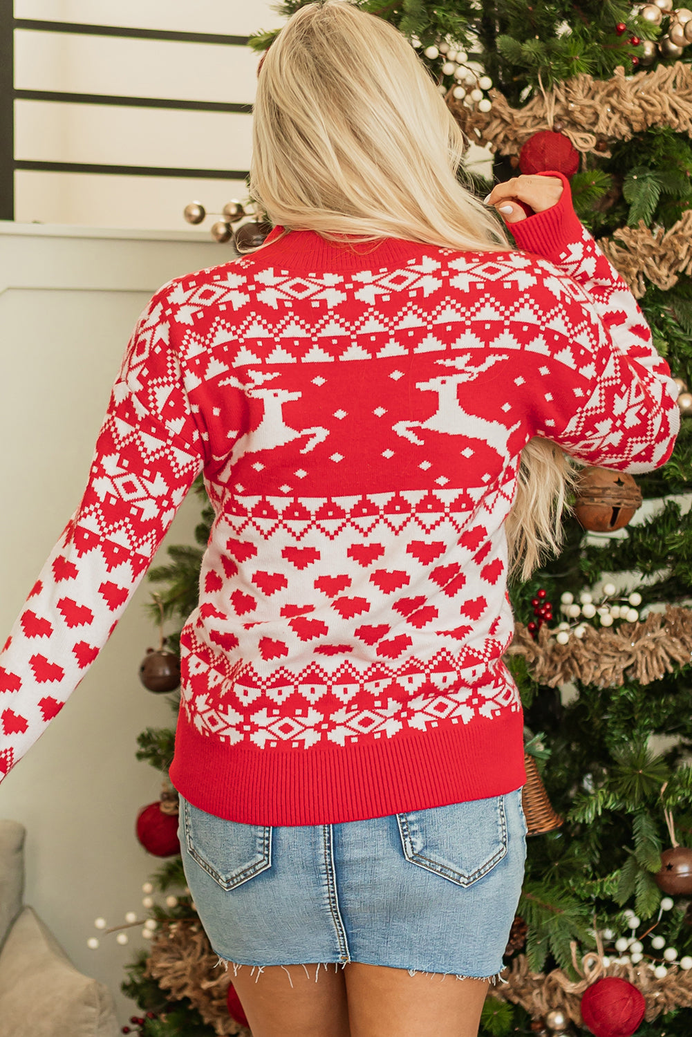 Feeling Festive Reindeer Hearts Sweater