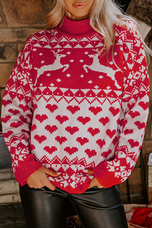 Feeling Festive Reindeer Hearts Sweater