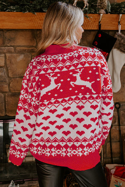 Feeling Festive Reindeer Hearts Sweater